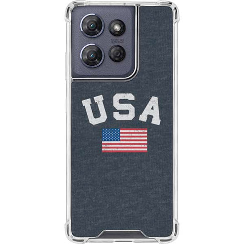 USA with American Flag Moto G Play 5G (2025) Clear Case
